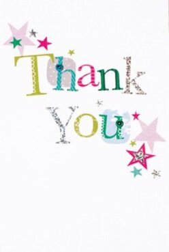 This thank you card radiates delight, its jubilant colours and whimsical accents reminiscent of Herne Hill's lively local vibe. Across the crisp, immaculate white canvas, the phrase 'Thank You' appears, with each letter uniquely rendered-a patchwork of vivid greens, pinks, and blues that mirror the bursts of wildflowers seen along Milkwood Road in summer. Subtle patterns-like airy polka dots and hand-stitched flourishes-add a charming texture, while silver accents catch the light, bright as the morning sunshine filtering through Herne Hill's tree-lined avenues. Stars in festive shades of magenta, teal, and touches of gold are scattered with a celebratory sweep, much like confetti after a local fête. The overall impression is joyful but mindful, reflecting both spontaneous fun and intentional artistry. You can almost feel the tactile pleasure of the glimmering print, as if the card had been carefully selected at a cherished neighbourhood shop. Pairing this card with a fresh bouquet from Florist Herne Hill instantly amplifies its impact-together, they send a message of gratitude that feels both creative and genuine. The entire design, from its radiant palette to its thoughtful textures, makes it a fitting gesture for expressing thanks in the heart of South London's Herne Hill.